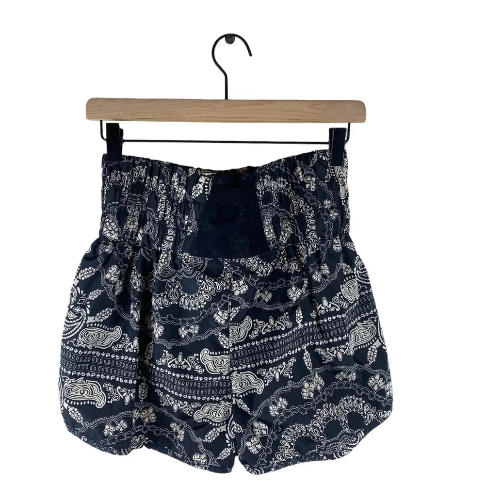 Free People Movement The Way Home Printed black Bandana Shorts High Waisted M